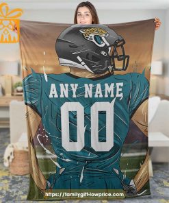 Jacksonville Jaguars Blanket - Personalized NFL Blanket with Custom Name & Number | Unique Fan Gift 1