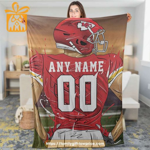Kansas City Chiefs Blanket – Personalized NFL Blanket with Custom Name & Number | Unique Fan Gift
