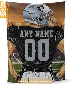 Raiders Blankets - Personalized NFL Blanket with Custom Name & Number | Unique Fan Gift 2