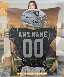 Raiders Blankets - Personalized NFL Blanket with Custom Name & Number | Unique Fan Gift 1