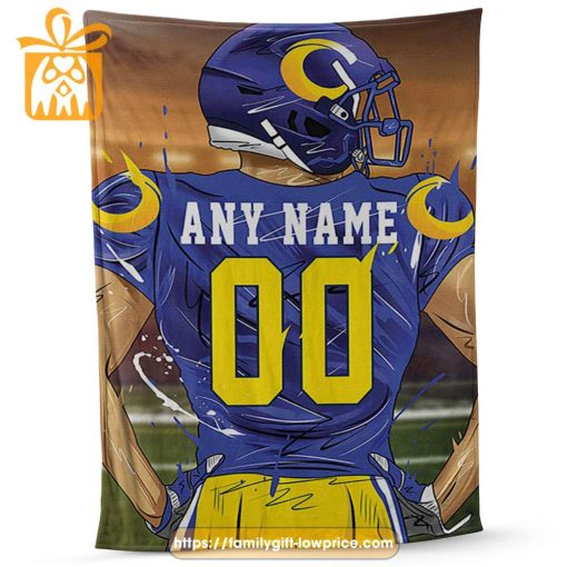 Custom Los Angeles Rams Blanket – Personalized NFL Name & Number Gift