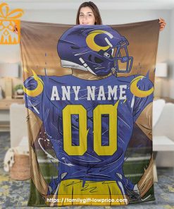 Custom Los Angeles Rams Blanket - Personalized NFL Name & Number Gift 1