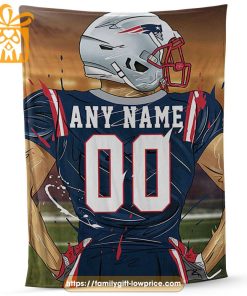 Custom New England Patriots Blanket - Personalized NFL Name & Number Gift