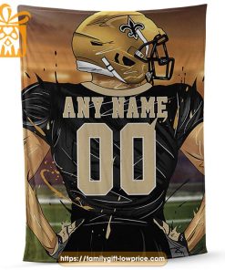 New Orleans Saints Blanket - Personalized NFL Blanket with Custom Name & Number | Unique Fan Gift 2