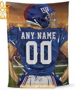 New York Giants Blanket - Personalized NFL Blanket with Custom Name & Number | Unique Fan Gift 2
