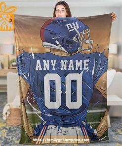 New York Giants Blanket - Personalized NFL Blanket with Custom Name & Number | Unique Fan Gift 1