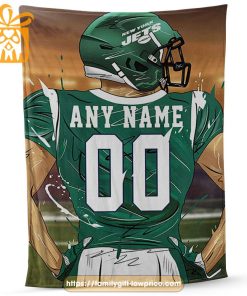New York Jets Blanket - Personalized NFL Blanket with Custom Name & Number | Unique Fan Gift 2