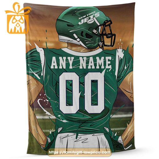 New York Jets Blanket – Personalized NFL Blanket with Custom Name & Number | Unique Fan Gift