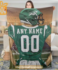 New York Jets Blanket - Personalized NFL Blanket with Custom Name & Number | Unique Fan Gift 1