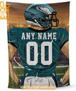 Personalized Philadelphia Eagles Blanket - Custom Name & Number NFL Fan Gift