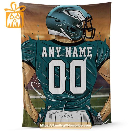 Personalized Philadelphia Eagles Blanket – Custom Name & Number NFL Fan Gift