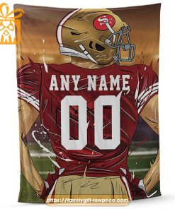 San Francisco 49ers Blanket - Personalized NFL Blanket with Custom Name & Number | Unique Fan Gift 2