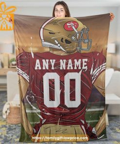 San Francisco 49ers Blanket - Personalized NFL Blanket with Custom Name & Number | Unique Fan Gift 1