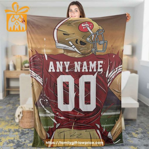 San Francisco 49ers Blanket – Personalized NFL Blanket with Custom Name & Number | Unique Fan Gift