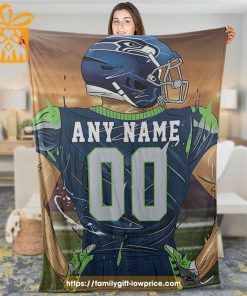 Seattle Seahawks Blanket - Personalized NFL Blanket with Custom Name & Number | Unique Fan Gift 1