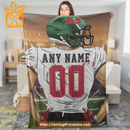 Tampa Bay Buccaneers Blanket – Personalized NFL Blanket with Custom Name & Number | Unique Fan Gift