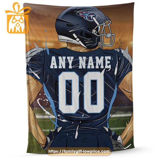 Tennessee Titans Blanket – Personalized NFL Blanket with Custom Name & Number | Unique Fan Gift