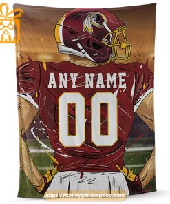 Washington Commanders Blanket - Personalized NFL Blanket with Custom Name & Number | Unique Fan Gift 2