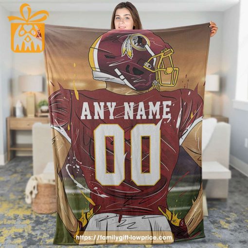 Washington Commanders Blanket – Personalized NFL Blanket with Custom Name & Number | Unique Fan Gift