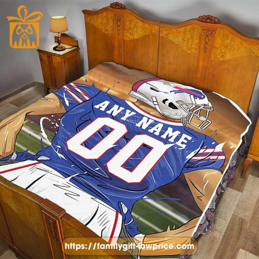 Personalized Buffalo Bills Blanket – Custom Name & Number NFL Gift