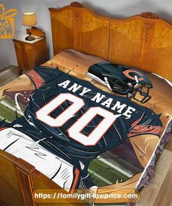 Chicago Bears Blanket - Personalized NFL Blanket with Custom Name & Number | Unique Fan Gift