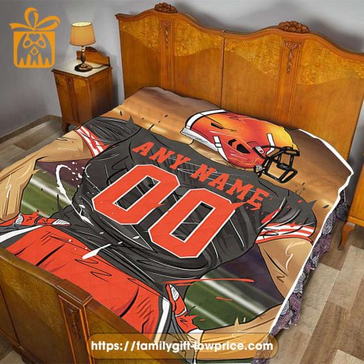 Cleveland Browns Blanket – Personalized NFL Blanket with Custom Name & Number | Unique Fan Gift