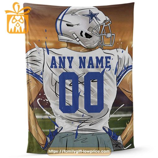 Custom Dallas Cowboys Blanket – Personalized NFL Blanket with Name & Number for Cowboys Fans