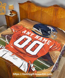 Denver Broncos Blanket – Personalized NFL Blanket with Custom Name & Number | Unique Fan Gift