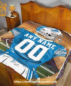 Detroit Lions Blanket – Personalized NFL Blanket with Custom Name & Number | Unique Fan Gift