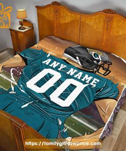 Jacksonville Jaguars Blanket – Personalized NFL Blanket with Custom Name & Number | Unique Fan Gift