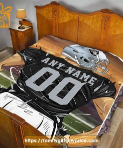 Raiders Blankets - Personalized NFL Blanket with Custom Name & Number | Unique Fan Gift
