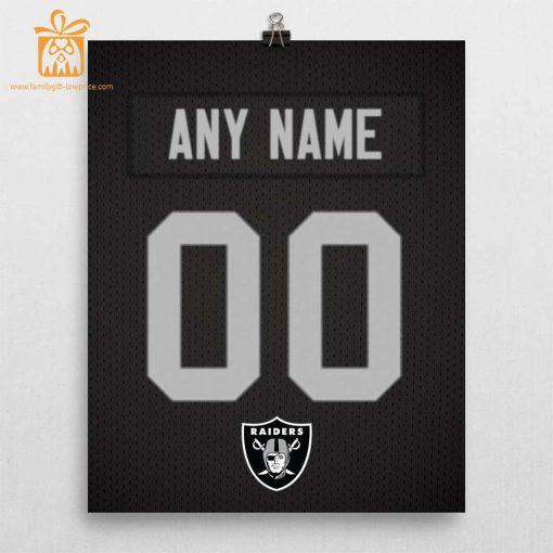 Unique Las Vegas Raiders Jersey Poster Print, Personalized with Your Name and Number, Wall Decor for Any Home or Office