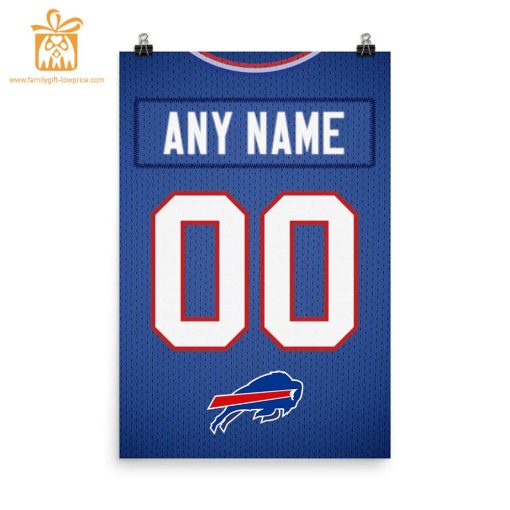 Unique Buffalo Bills Jersey Poster Print, Personalized with Your Name and Number, Wall Decor for Any Home or Office