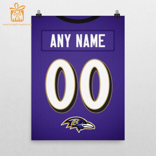 Unique Baltimore Ravens Jersey Poster Print, Personalized with Your Name and Number, Wall Decor for Any Home or Office