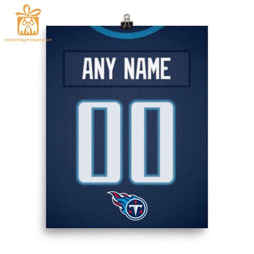 Unique Tennessee Titans Jersey Poster Print, Personalized with Your Name and Number, Wall Decor for Any Home or Office