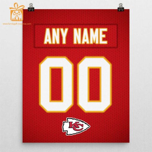 Unique Kansas City Chiefs Jersey Poster Print, Personalized with Your Name and Number, Wall Decor for Any Home or Office