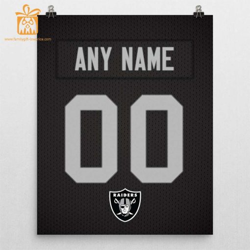Unique Las Vegas Raiders Jersey Poster Print, Personalized with Your Name and Number, Wall Decor for Any Home or Office