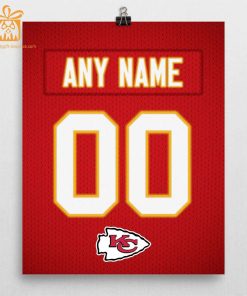 Unique Kansas City Chiefs Jersey Poster Print, Personalized with Your Name and Number, Wall Decor for Any Home or Office