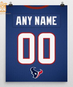 Unique Houston Texans Jersey Poster Print, Personalized with Your Name and Number, Wall Decor for Any Home or Office