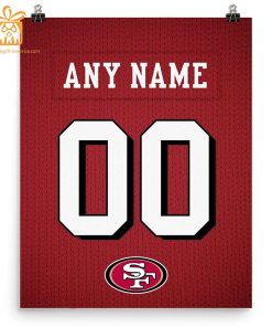 Unique San Francisco 49ers Jersey Poster Print, Personalized with Your Name and Number, Wall Decor for Any Home or Office