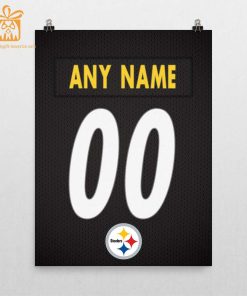 Unique Pittsburgh Steelers Jersey Poster Print, Personalized with Your Name and Number, Wall Decor for Any Home or Office