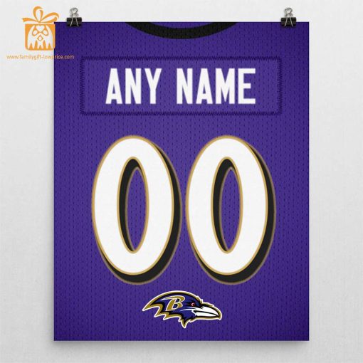 Unique Baltimore Ravens Jersey Poster Print, Personalized with Your Name and Number, Wall Decor for Any Home or Office