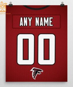 Unique Atlanta Falcons Jersey Poster Print, Personalized with Your Name and Number, Wall Decor for Any Home or Office