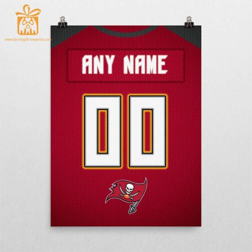 Unique Tampa Bay Buccaneers Jersey Poster Print, Personalized with Your Name and Number, Wall Decor for Any Home or Office