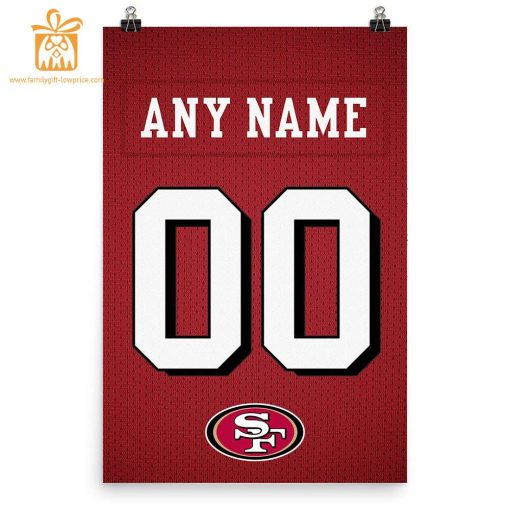 Unique San Francisco 49ers Jersey Poster Print, Personalized with Your Name and Number, Wall Decor for Any Home or Office