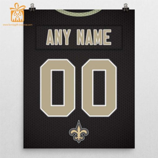 Unique New Orleans Saints Jersey Poster Print, Personalized with Your Name and Number, Wall Decor for Any Home or Office