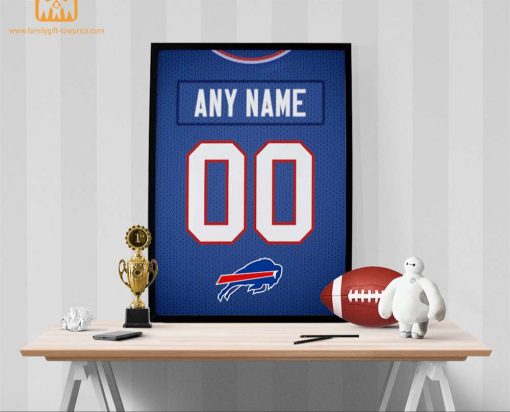 Unique Buffalo Bills Jersey Poster Print, Personalized with Your Name and Number, Wall Decor for Any Home or Office