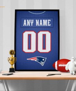 Unique New England Patriots Jersey Poster Print, Personalized with Your Name and Number, Wall Decor for Any Home or Office