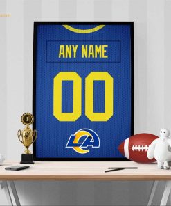 Unique Los Angeles Rams Jersey Poster Print, Personalized with Your Name and Number, Wall Decor for Any Home or Office