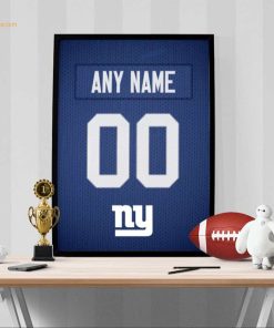 Unique New York Giants Jersey Poster Print, Personalized with Your Name and Number, Wall Decor for Any Home or Office